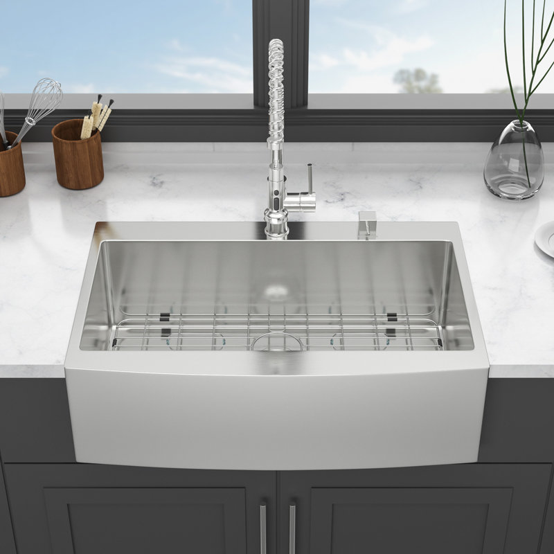 33 Drop In Farmhouse Sink - 33*22*10 Inch Kitchen Sink Stainless Steel 16 Gauge Topmount Apron Front Kitchen Sink