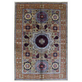 Hand Knotted Wool Area Rug in Sea Green