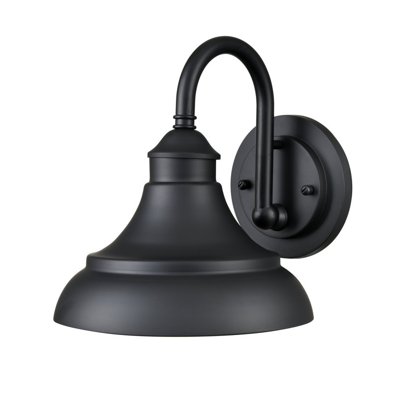 Applique murale d'extérieur 1 lumière Charlton Home® Edrage en noir thermolaqué