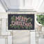 Tapis d'entrée Merry Christmas avec feuillage, design par Heather McLaughlin, 18 po x 30 po