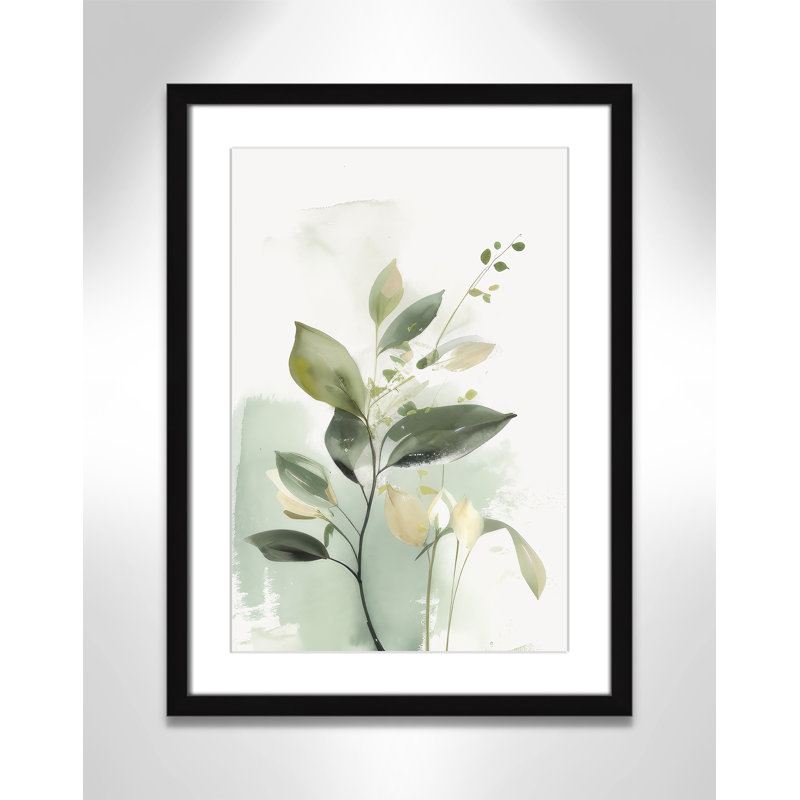 Greenery Serenade II Print by Irena Orlov, 17'' W x 23'' H, Matted Print, Satin Black