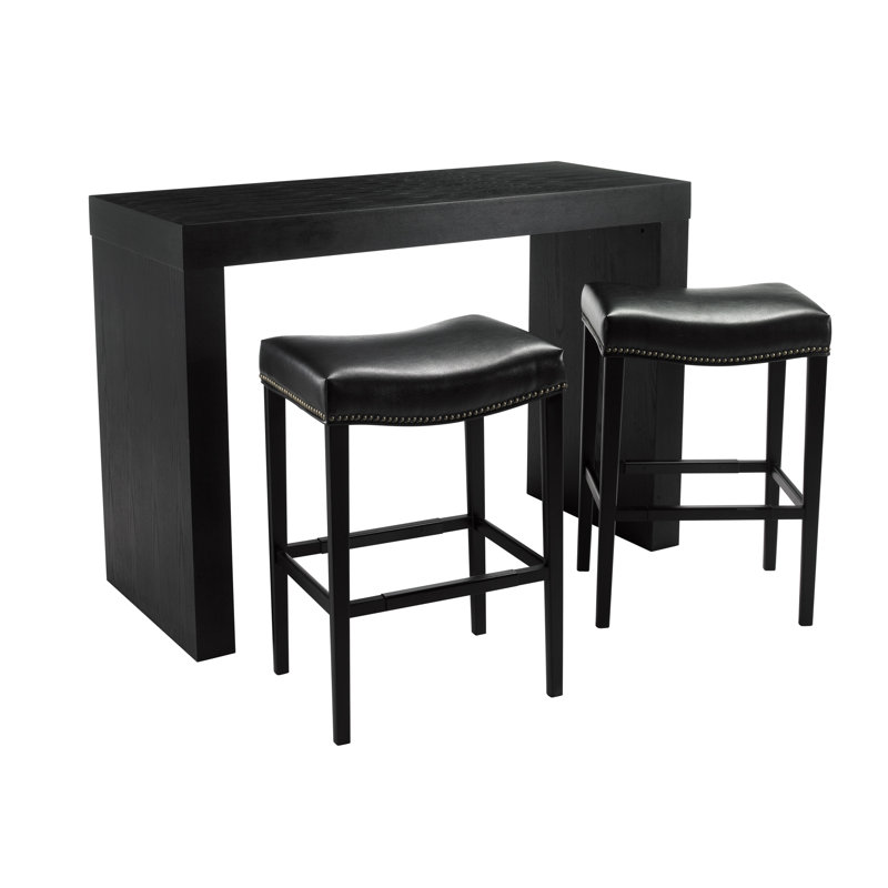 Canyon Faro C-Shape Counter Height Dining Table, Matte Black