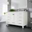 Meuble-lavabo l 42 po x P 22 po avec comptoir en quartz de Carrare et lavabo en porcelaine encastré Minnich-105920597