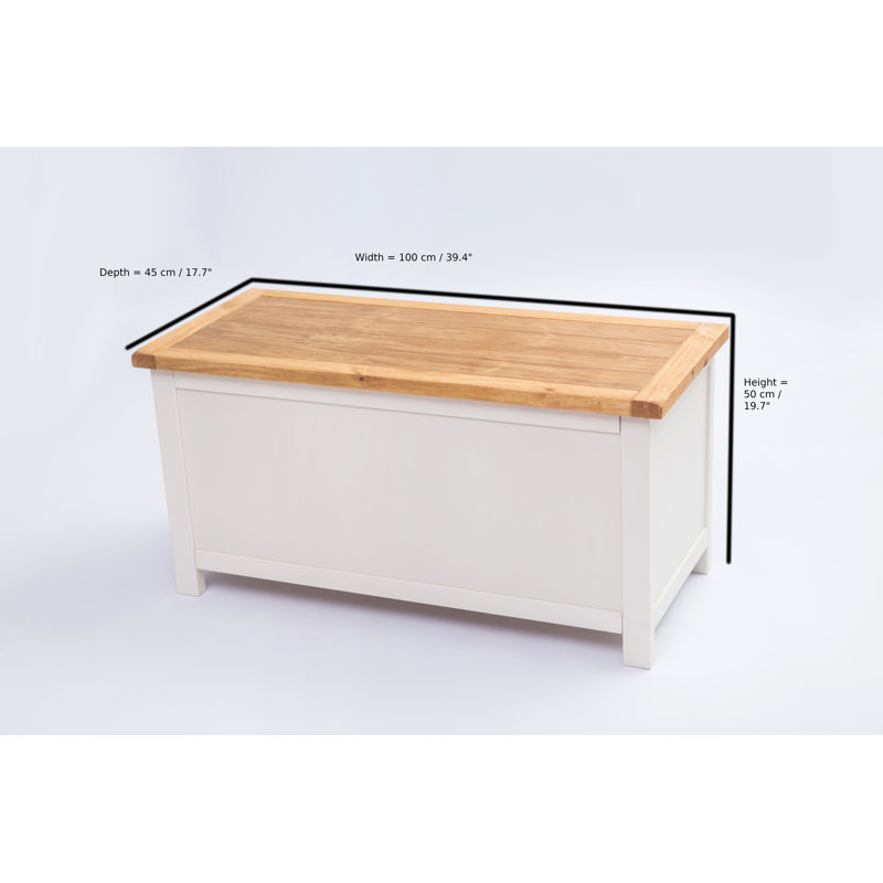 Wood Flip Top Storage Bench, White