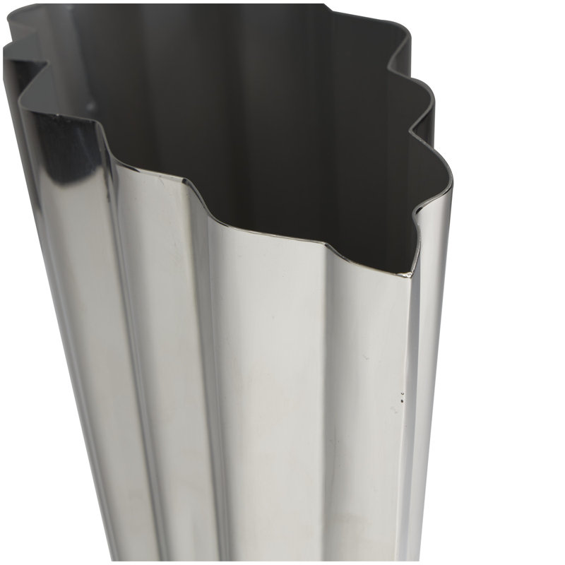 Vase de table en acier inoxydable Giule, H 12,3 po x l 11,6 po x P 5,05 po