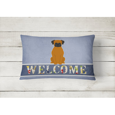 Fawn Boxer Welcome Lumbar Pillow