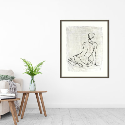 «Embellished Gestural Contour I (Nude)» par Ethan Harper - reproduction de cadre photo sur papier