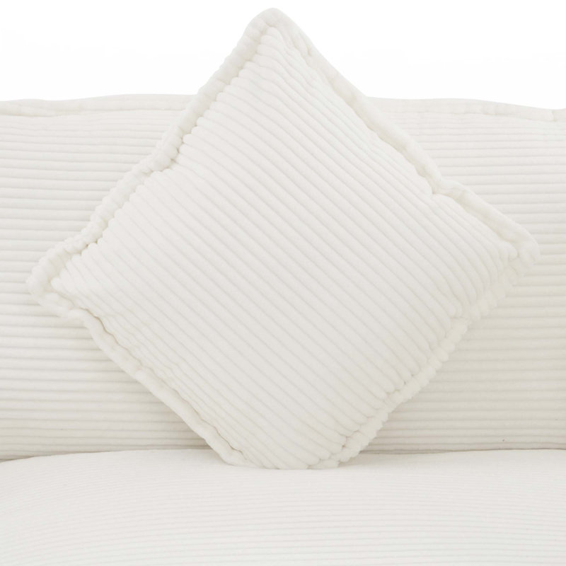 Canapé modulaire en velours côtelé, Velours côtelé beige, H 35,4 po x l 149,6 po x P 57,1 po