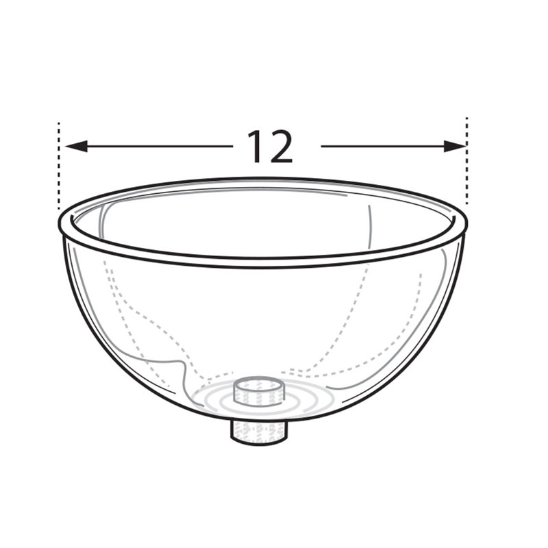 Clear Polycarbonate 12" Diameter Bowl with High Impact Finish