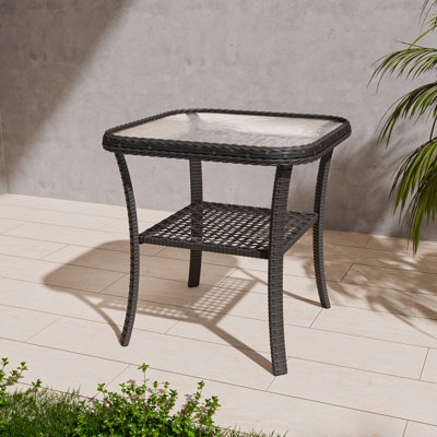 Square Metal Outdoor Side Table , 19.7'' in. W 19.7'' in. D
