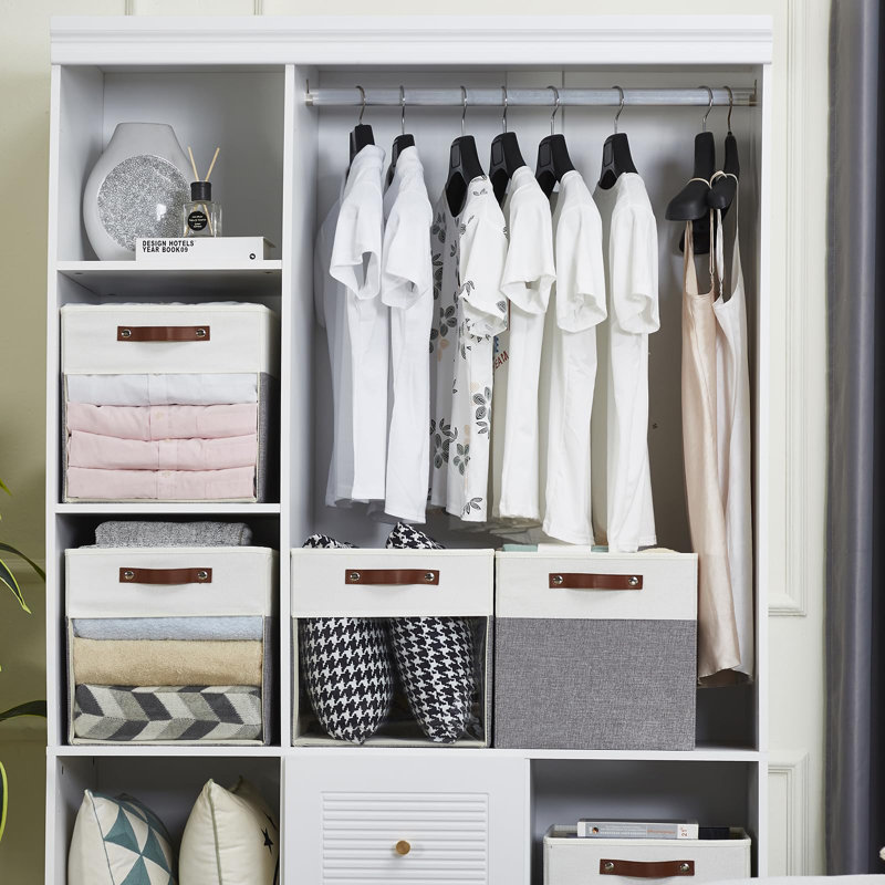 4-Pack Linen Foldable Storage Boxes With Clear Window And Handles