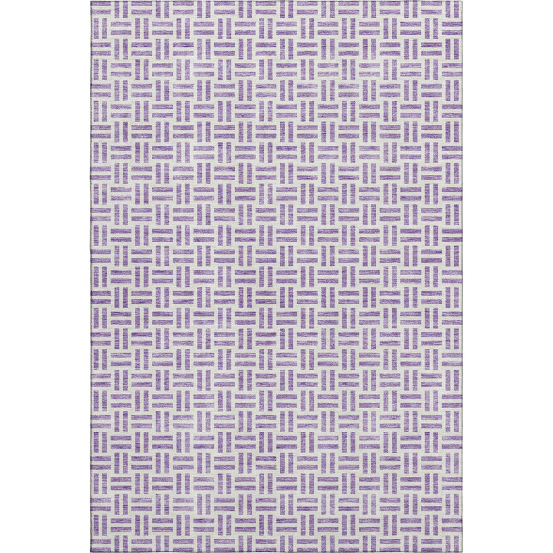 Premium Machine Washable Prisco Lavender Rug, Rectangle 8' x 10'