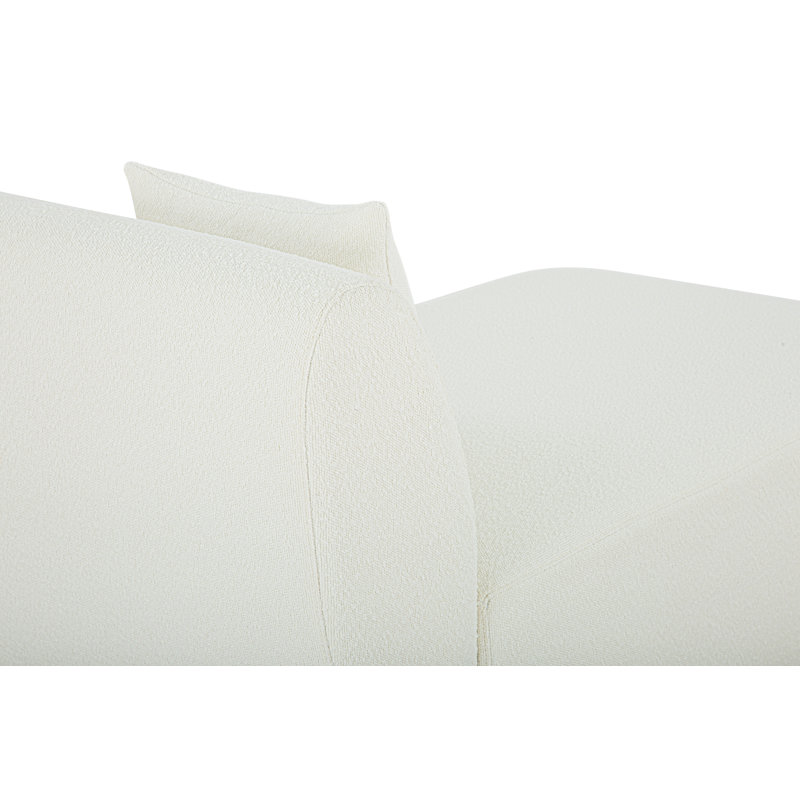 Chaise modulaire moderne Jainie, Pacha, Orienté à droite, Bouclé performance blanc cassé
