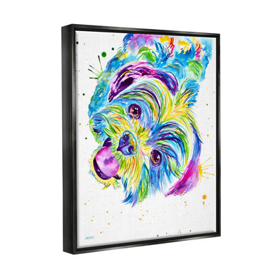 «Fun Vivid Shih Tzu Puppy Floater», art mural par Jen Seeley