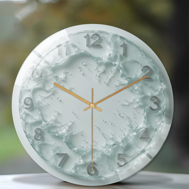 Horloge murale moderne en verre 12 po
