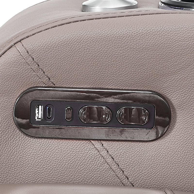 Causeuse inclinable rembourrée 58 po, Cuir véritable gris