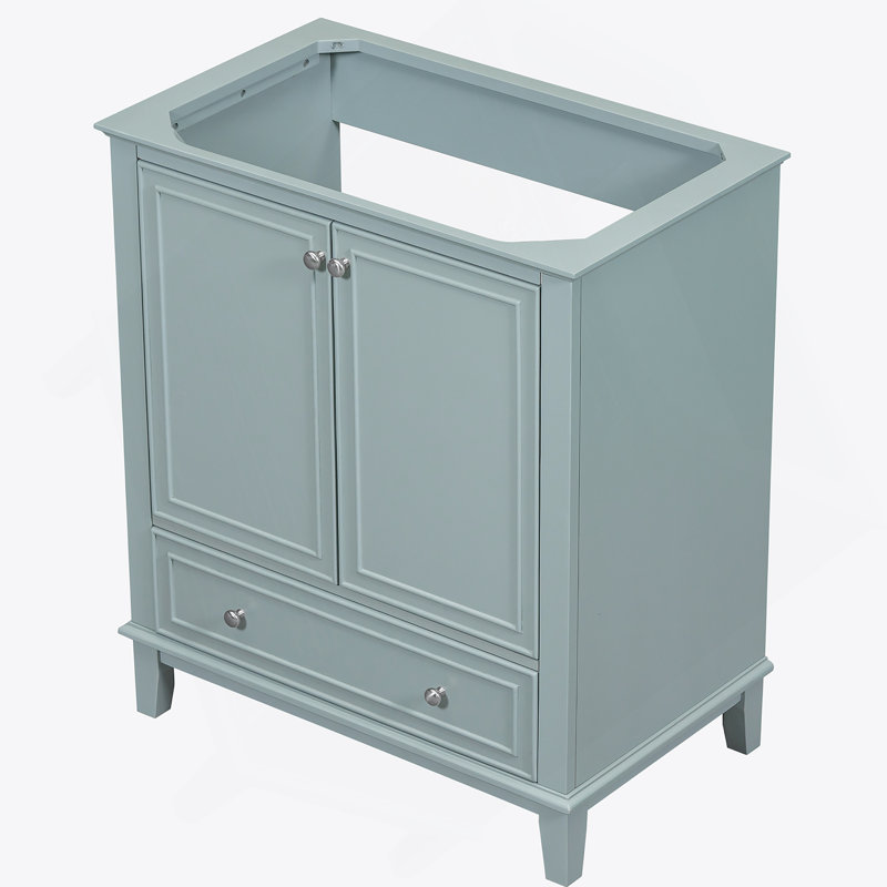 Base de meuble-lavabo moderne autoportant, rangement multifonctionnel avec 2 portes et 1 tiroir, fabrication en bois massif durable et panneau de fibres à densité moyenne