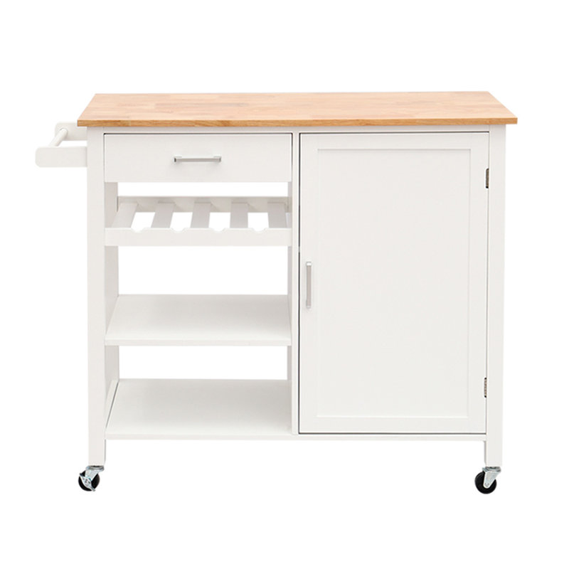 Whitman Solid Wood Top Kitchen Cart