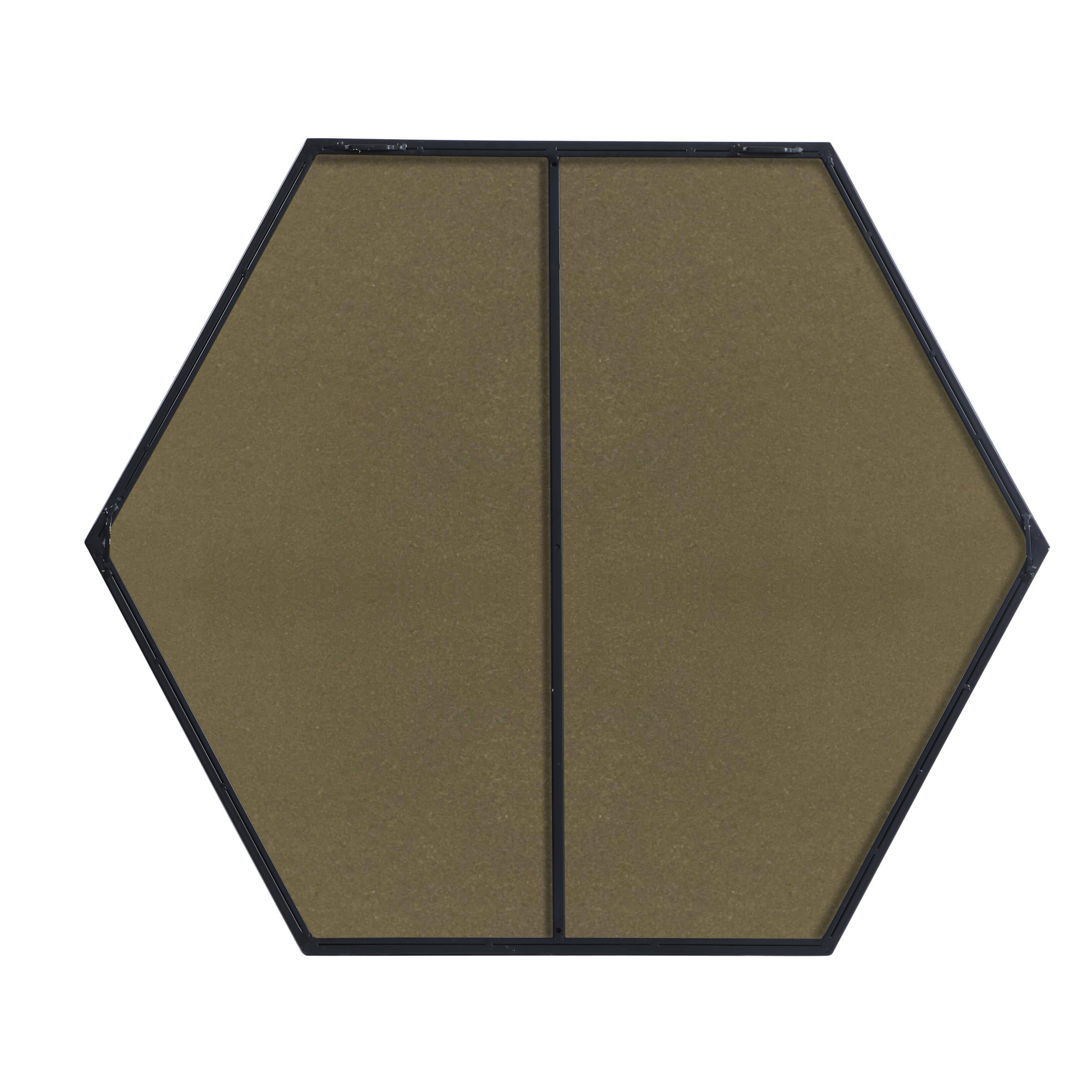 Sabine Metal Hexagon Wall Mirror, 40" H x 30" W, Black