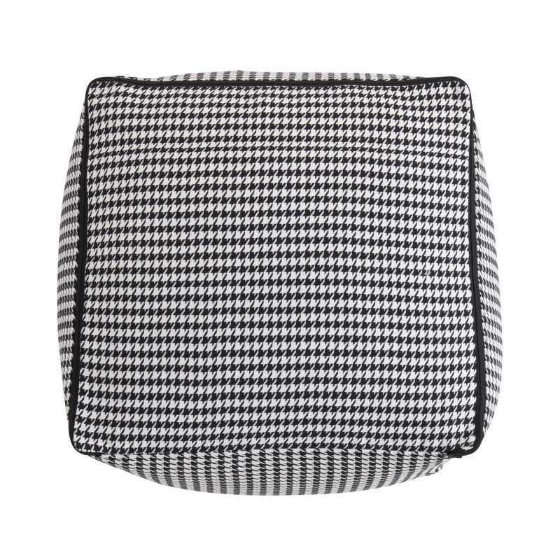 Modern Woven Pouf Ottoman with Insert – Indoor Decorative Floor Pouf, 20"x20"x14"