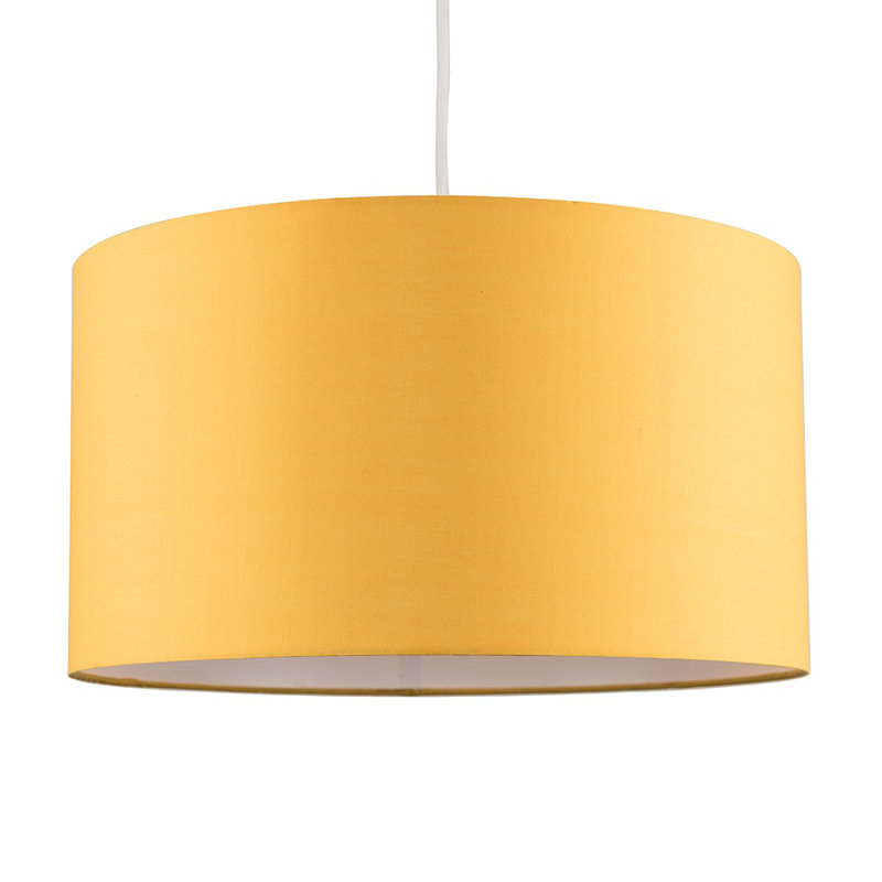 Reni Drum Lighting Shade ( Uno ), 25cm H x 45cm W x 45cm D, Mustard