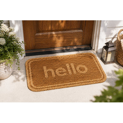 18" x 30" Doormat Hello Lined Doormat