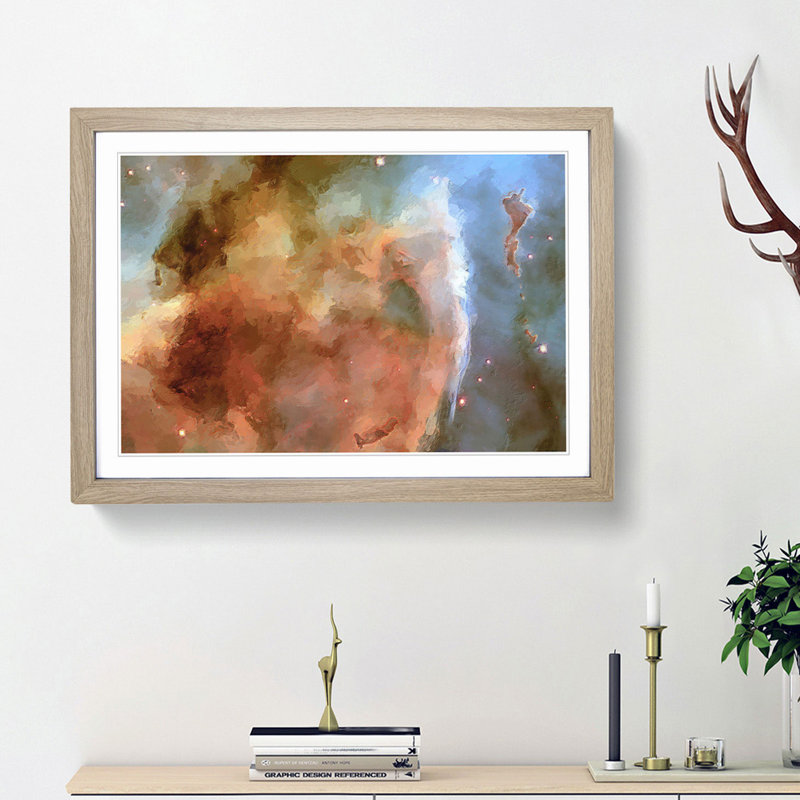 Universe Vol.40 in Abstract - Picture Frame Graphic Art Print, 48cm H x 65cm W x 2cm D, Oak Framed