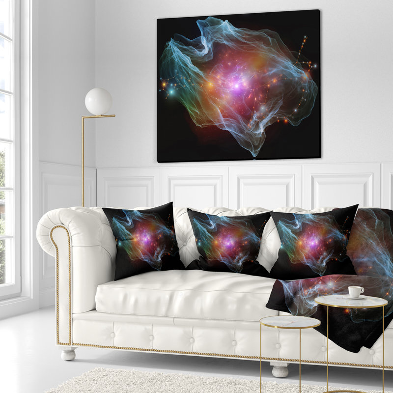 Oreiller abstrait à lumières réseau, 16 po x 16 po, Coussin décoratif