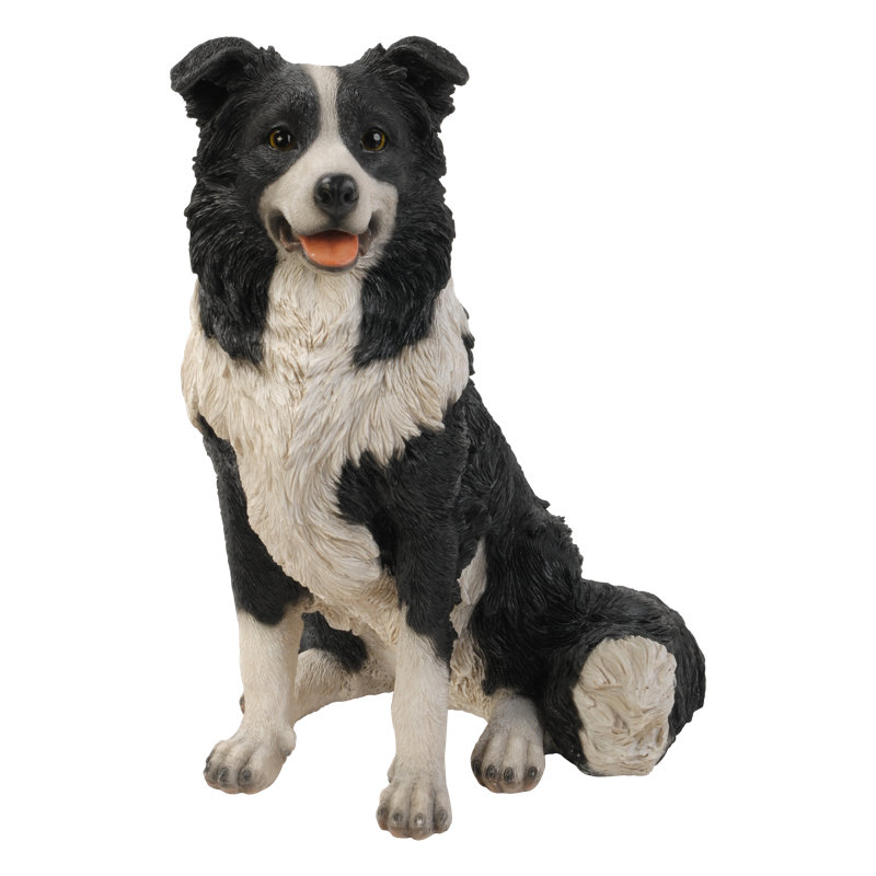 Border Collie Sitting Statue