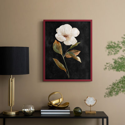 «Botanical on Black Wash I», reproduction encadrée - bois massif