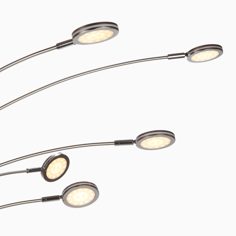Celestial Nickel 74" LED Floor Lamp with 5 Adjustable Arms