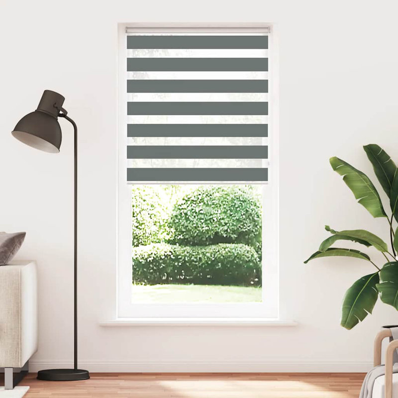 George Oliver Zebra Blind Polyester, 105cmW x 230cmL, Dark Grey