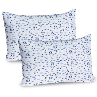 Ambesonne Cartoon Pillow Sham 2 Pack Ribbons Teddy Bears Purple Grey Navy Blue -  pil-2_28105_36x20