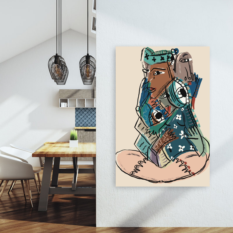 Art mural moderne abstrait, 60" H x 40" W