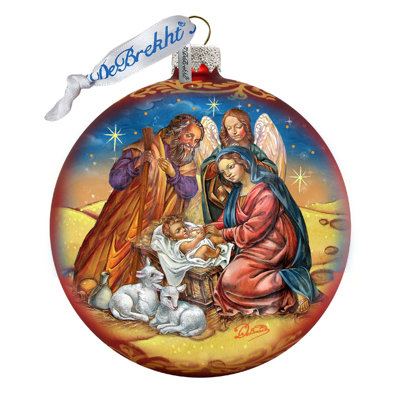 Holiday Splendor 3.5'' Handmade Glass Ball Ornament