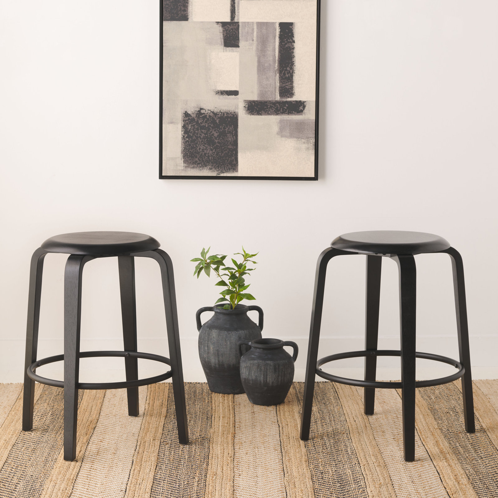 Eves 26" Bar Stool, Black