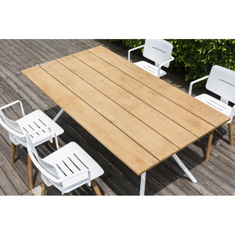 Reef Rectangular 29.5" Dining Table, White, 29.13" H x 70.88" W x 39.38" D, Brown