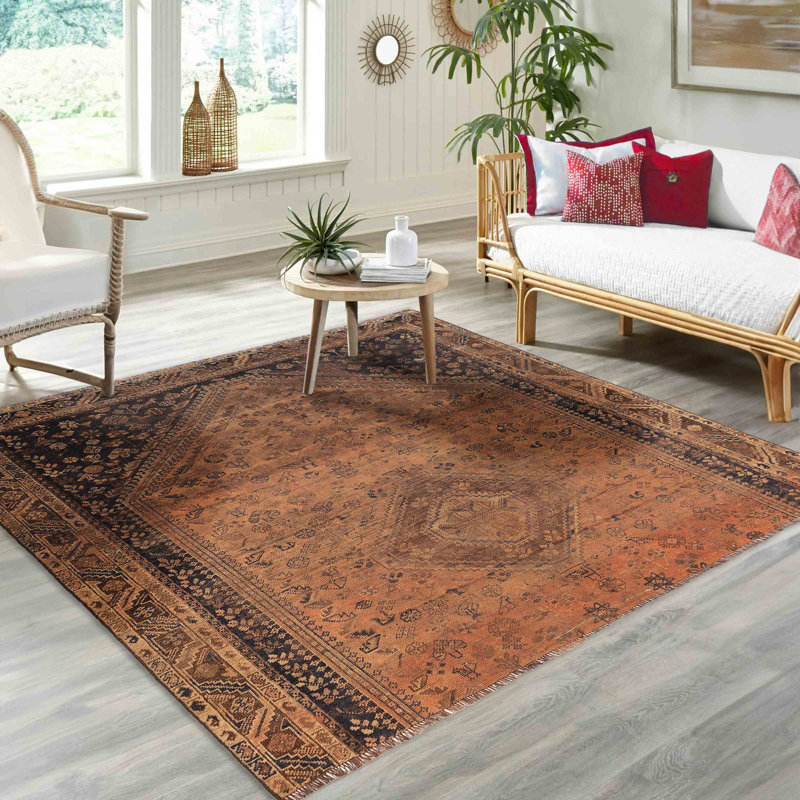 Tapis en cuivre de style chrétien 6 pi 8 po x 6 pi 6 po