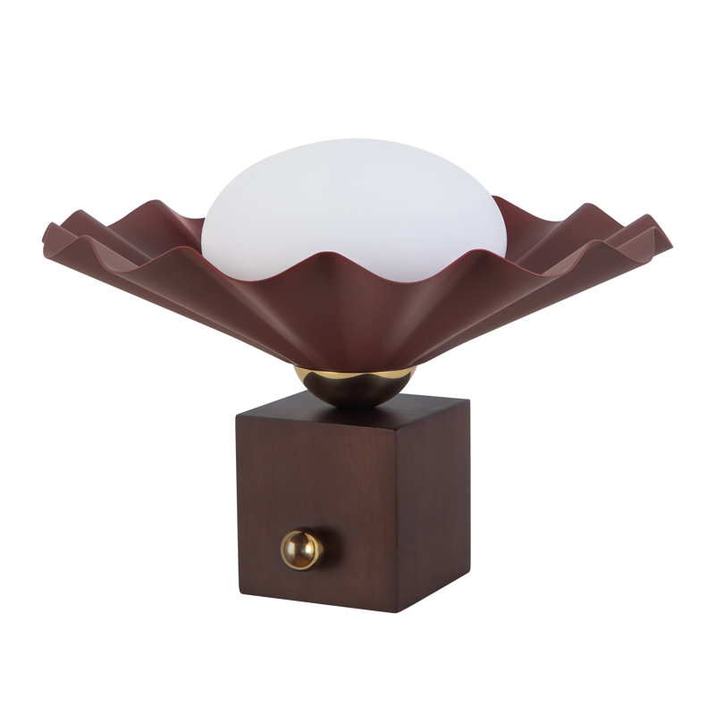 Furrow 9-in Red Table Lamp, Red