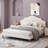 Upholstered Platform Bed With Adjustable Headboard-166824985-166824987