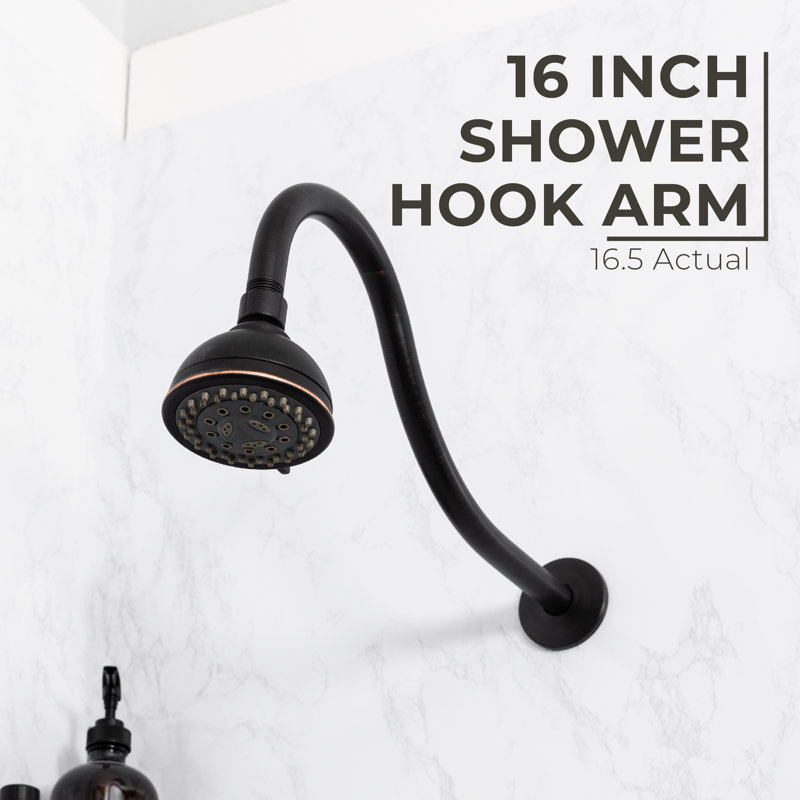 Bras de douche avec bride 16 po, Bronze huilé