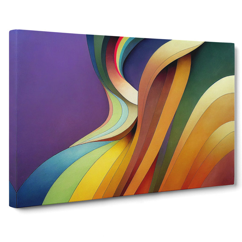 Rainbow Nouveau Abstract - Wrapped Canvas Print
