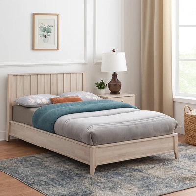 Vasu Bed, Reeded Headboard, wash