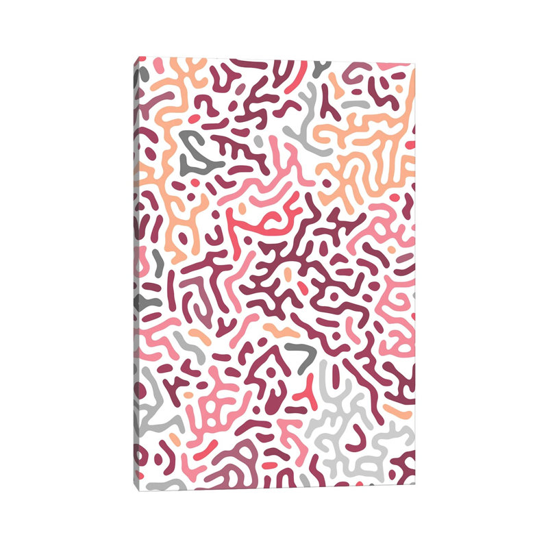Organic Geo Digital Shapes Pink - Wrapped Canvas Art Prints 1 Piece Wrapped Canvas Wall Art, 45.72cm H x 30.48cm W