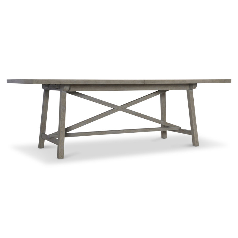 Albion Extendable Weathered Brown Farmhouse Dining Table