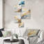 «Blue and White Glacier Charm II», ensemble de 6 reproductions d'art abstrait