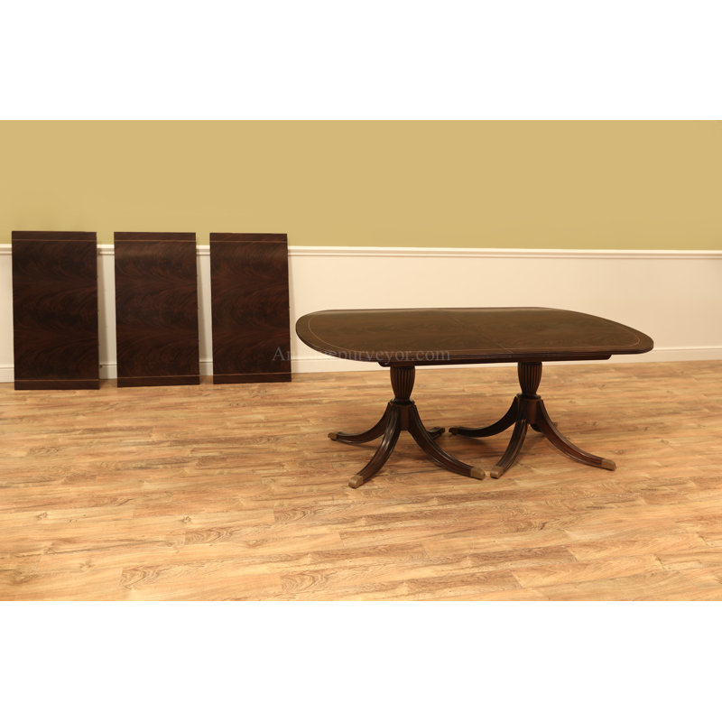 Mahogany Wood Dining Table, Dark Walnut