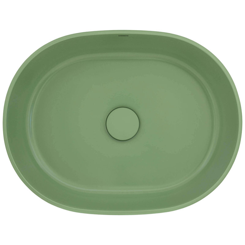Oval Vessel Bathroom Sink, Avocado Lime Green