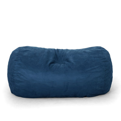 Fauteuil à billes cylindrique en daim bleu minuit - 6,5 pieds, pied de chaise longue confortable avec housse souple
