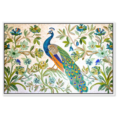 "Royal Peacock", impression sur toile rétro par Floral 